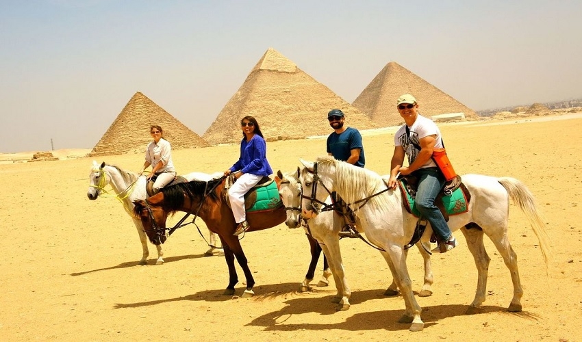 Horse riding near to the Pyramids